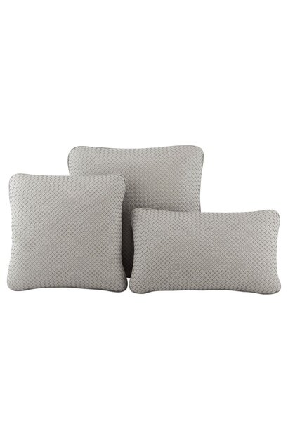 Oniro Handwoven - Coussin en Cuir Grey 40x40cm