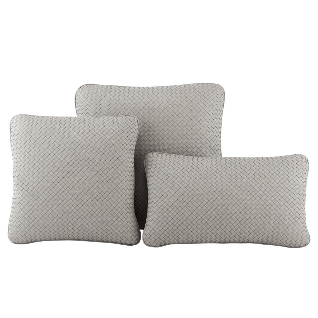 Oniro Handwoven - Coussin en Cuir Grey 40x40cm-1