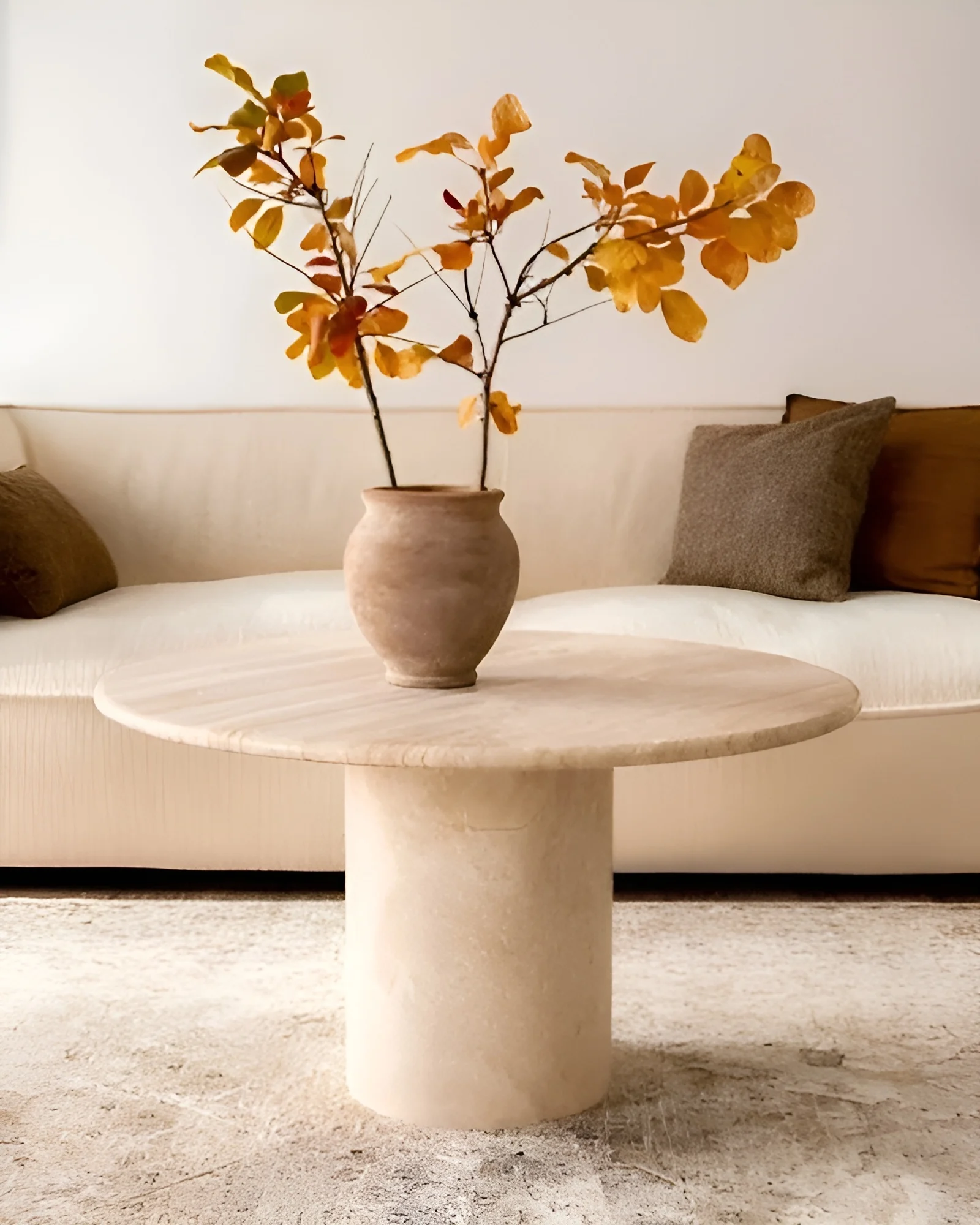 Table Basse Ronde Roma en Travertin Ø60x33cm-5