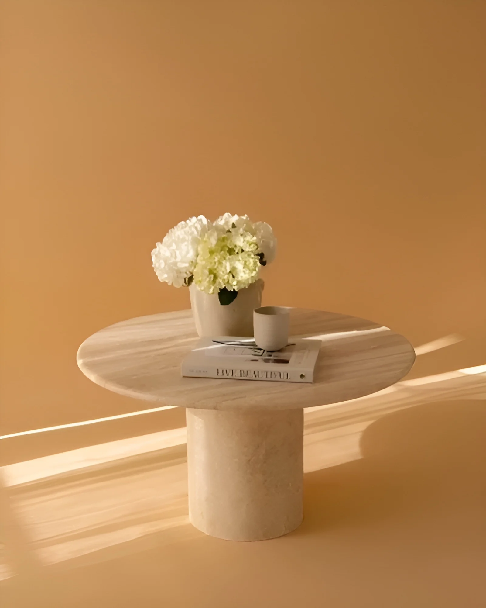 Table Basse Ronde Roma en Travertin Ø60x33cm-6