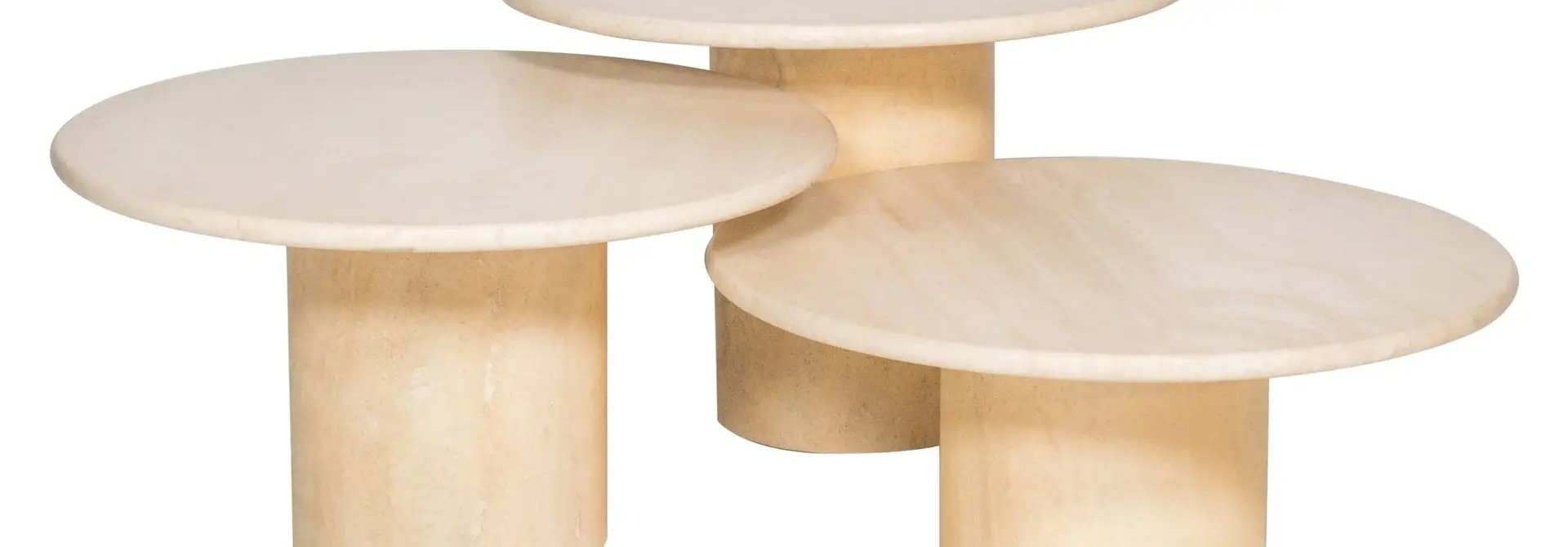 Table Basse Ronde Roma en Travertin Ø60x33cm