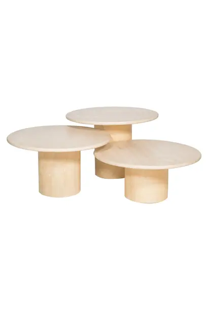 Round Travertine Coffee Table Roma Ø60x33cm