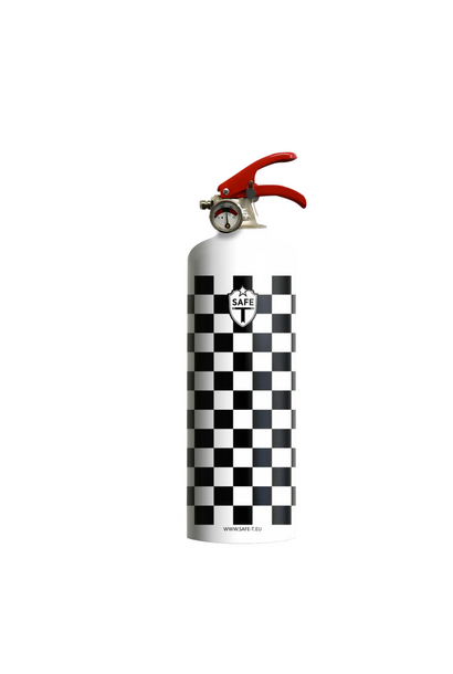 Extincteur Damier Blanc