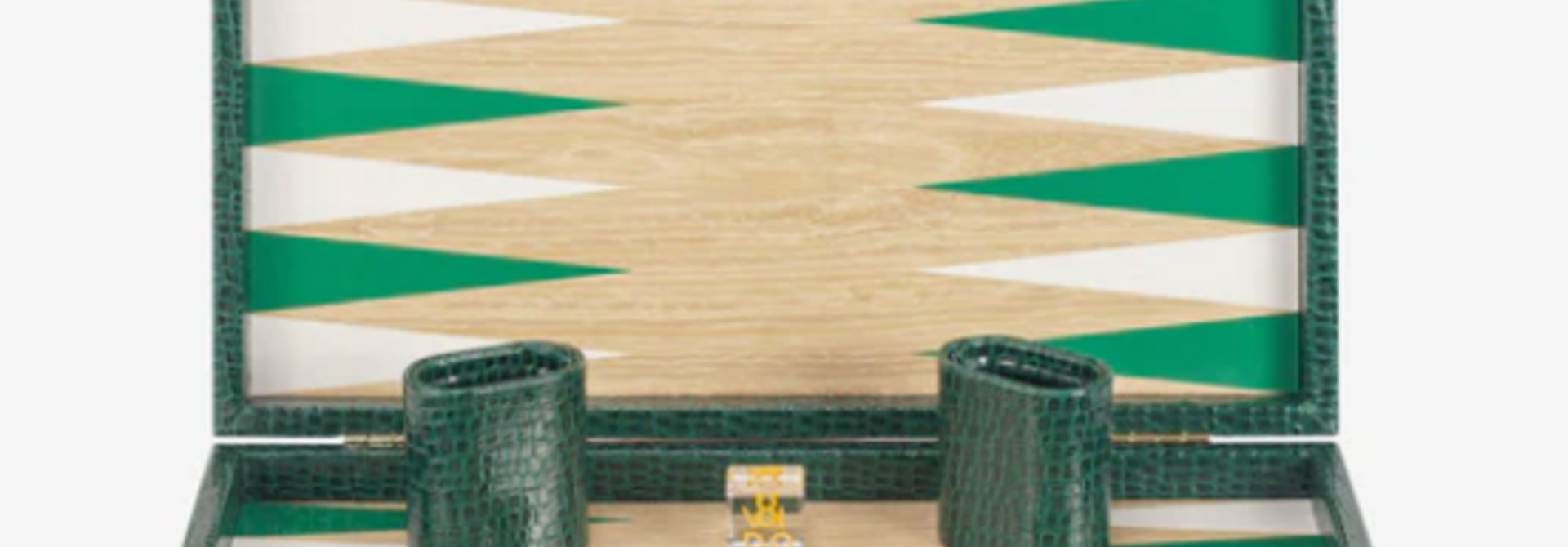 Backgammon Medium Vert Britannique Effet Alligator