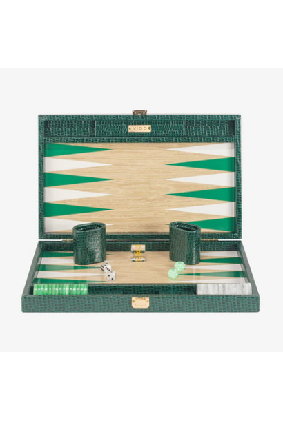 Backgammon Medium Vert Britannique Effet Alligator