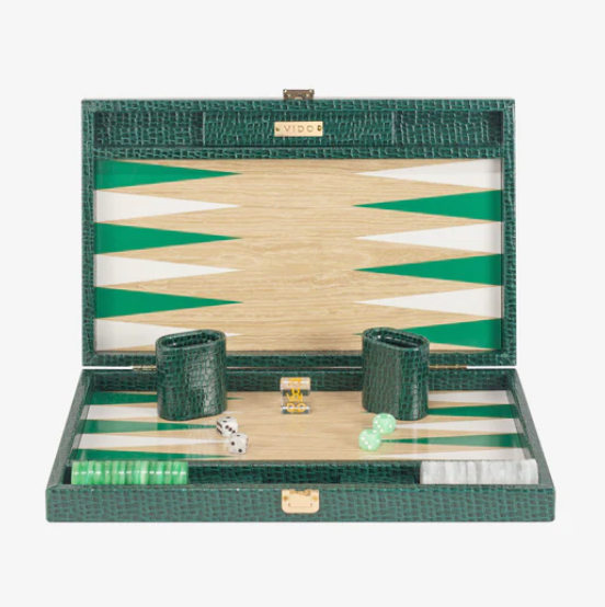 Backgammon Medium Vert Britannique Effet Alligator-1