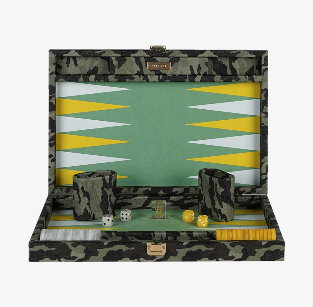Backgammon Camouflage en Cuir Vegan Medium-1