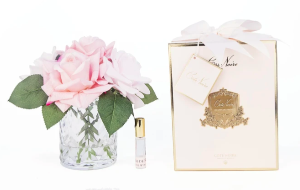 Bouquet Chevrons 5 Roses Mixed Pink Vase Clair-2