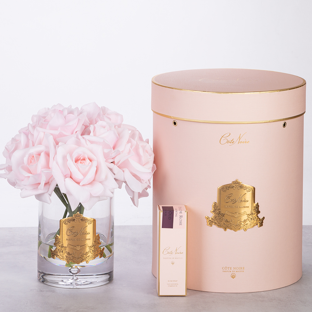 Grand Bouquet Roses French Pink Vase Clair-2
