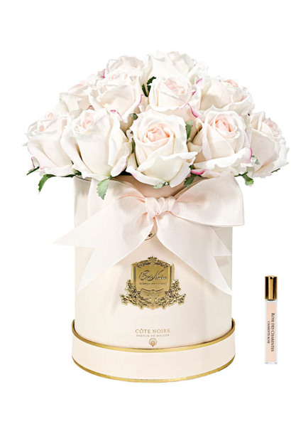 Bouquet Hat Box Roses Pink Blush