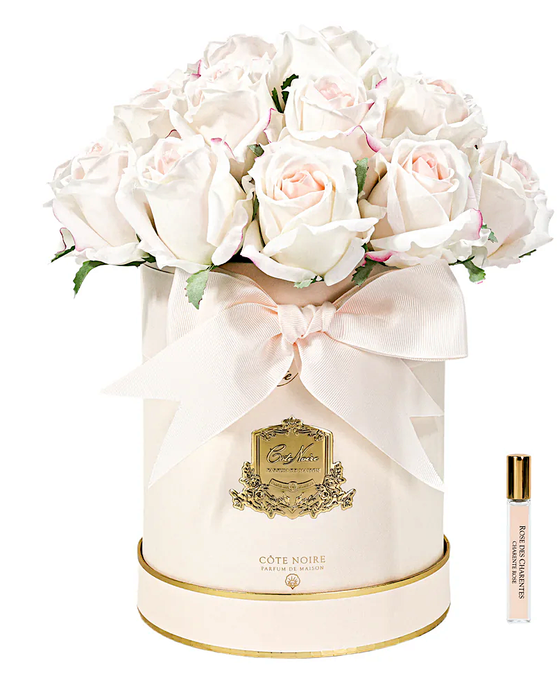 Bouquet Hat Box Roses Pink Blush-1