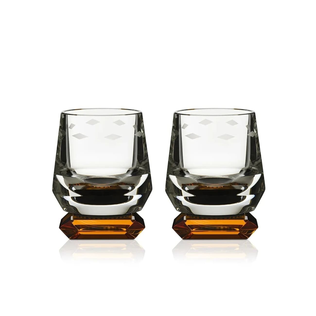 Whimsy - Set de 2 Verres à Whiskey Amber/Black/Clear-1