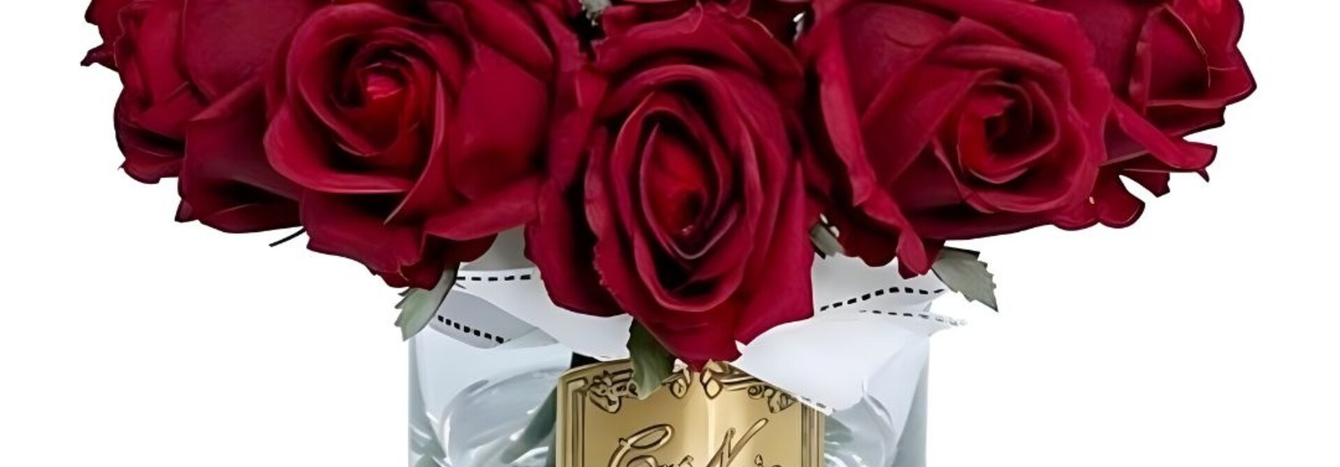 Grand Bouquet Boutons de Roses Rouge Vase Clair