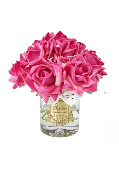 Grand Bouquet Magenta Clear Vase