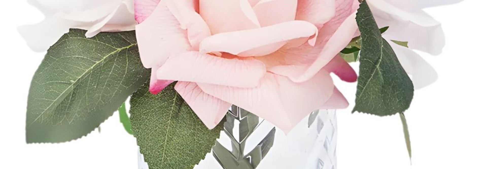 Bouquet Chevrons 5 Roses Mixed Pink Vase Clair