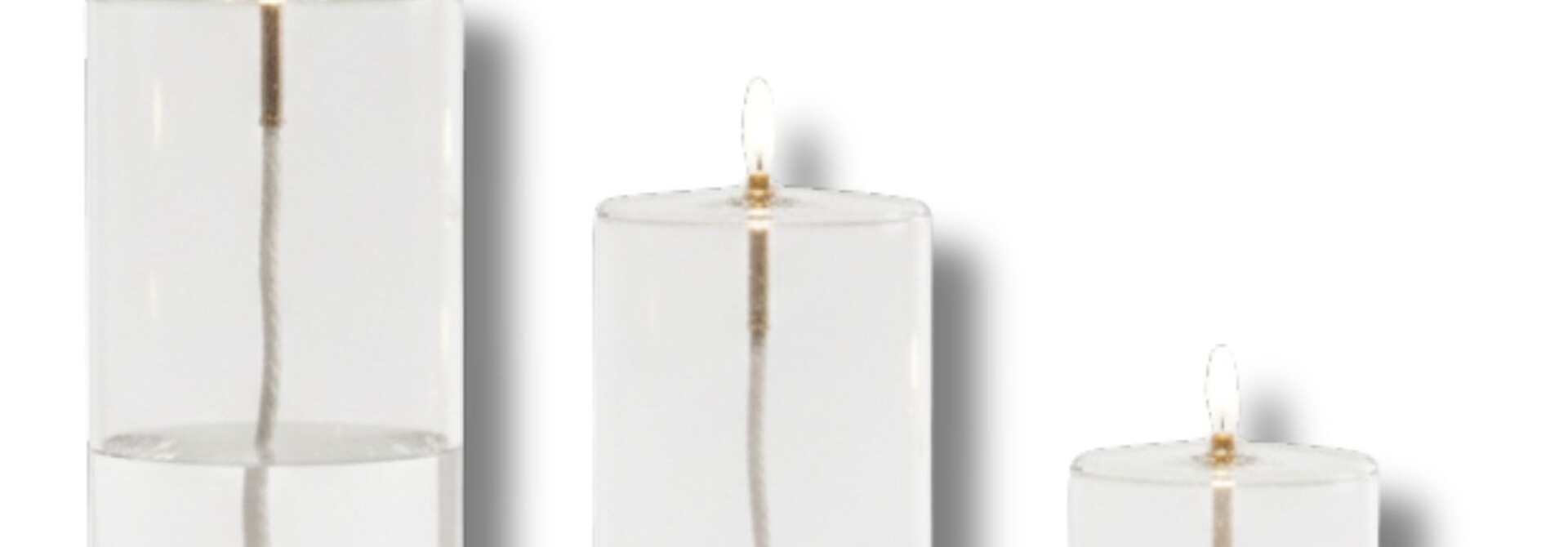 Lampe à Huile Cylindre Transparent H.20cm