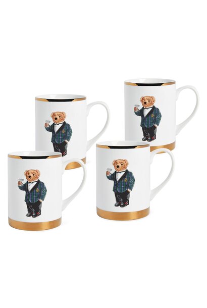 Thompson Bear Porcelain Mug Set 4pcs