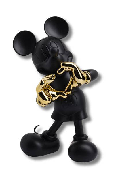 Mickey With Love Noir Mat & Or Chromé 60cm