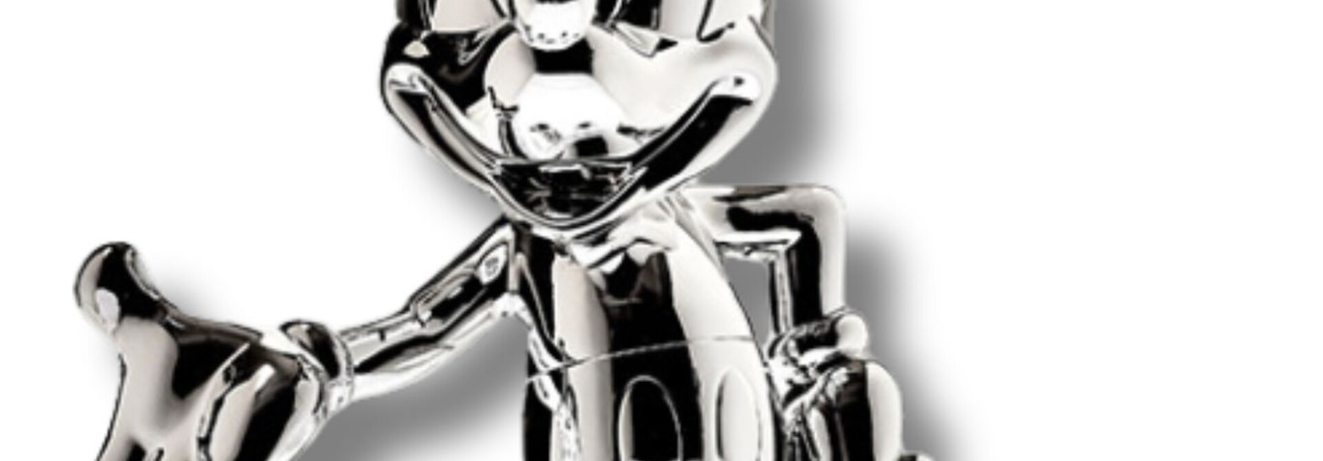 Mickey Welcome Chromé Argent 30cm
