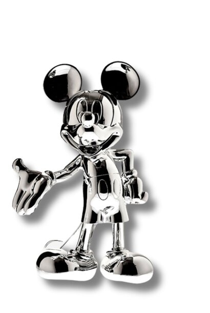 Mickey Welcome Chromé Argent 30cm