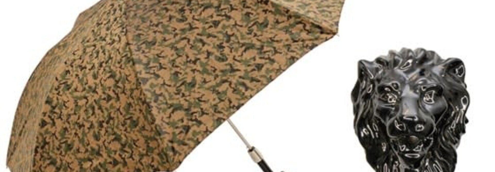 Parapluie pliant camouflage poignée  lion noir