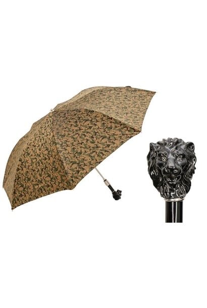 Parapluie pliant camouflage poignée  lion noir