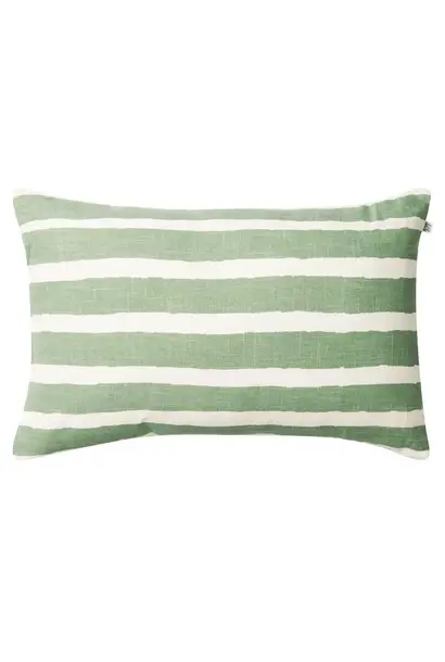 Coussin Outdoor Block Stripe - Sage & Off White 40x60 cm