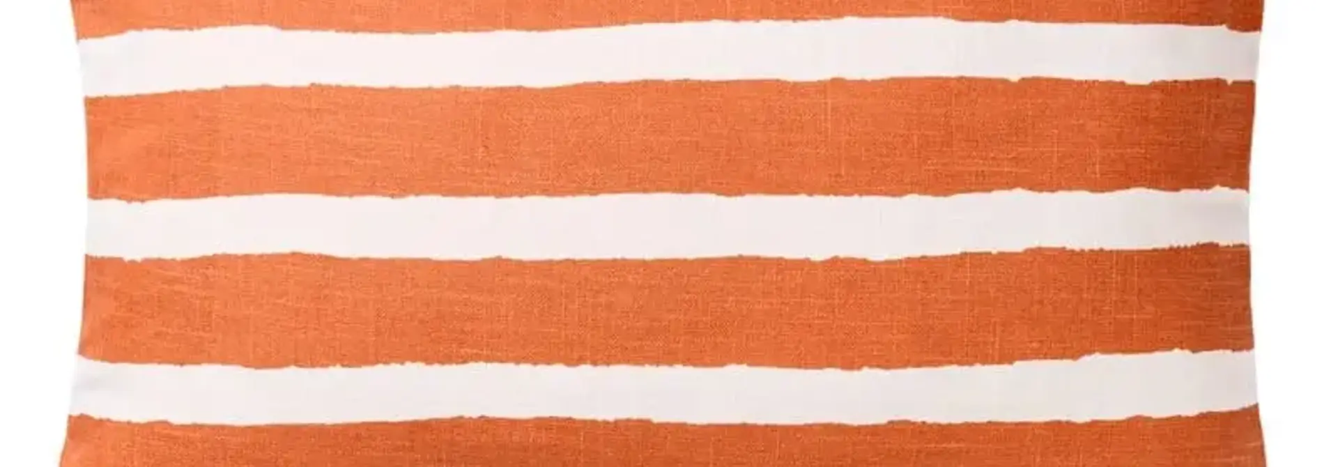 Coussin Outdoor Block Stripe - Apricot Orange & Off White & Grey 40x60 cm
