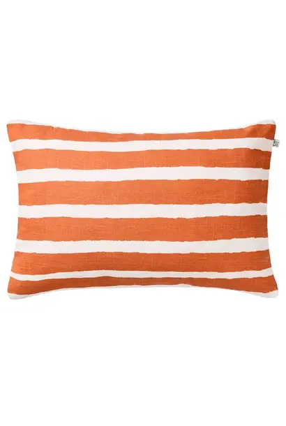 Coussin Outdoor Block Stripe - Apricot Orange & Off White  & Grey 40x60 cm