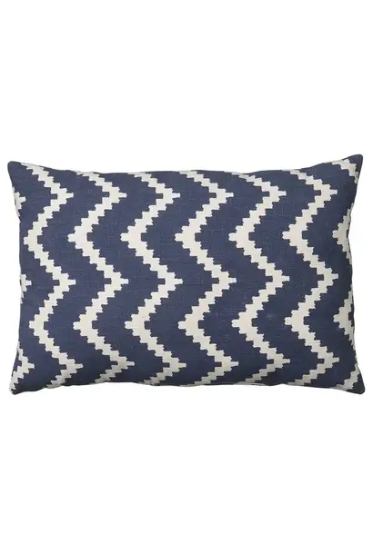 Coussin Outdoor Ikat Sema -  Blue & Off White 40x60cm