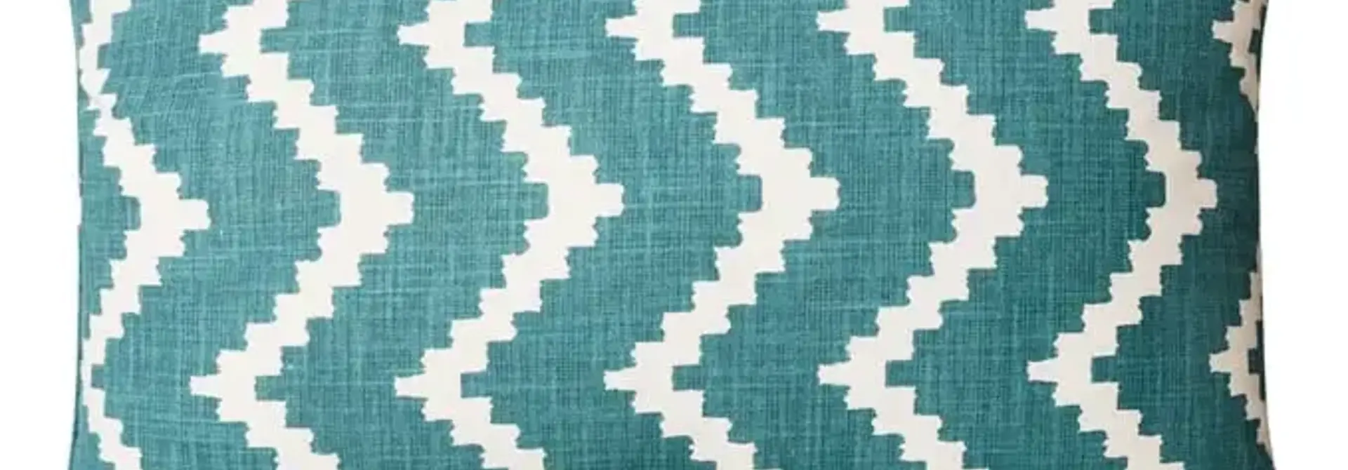 Coussin Outdoor Ikat Sema -  Heaven Blue  & Off White 40x60cm