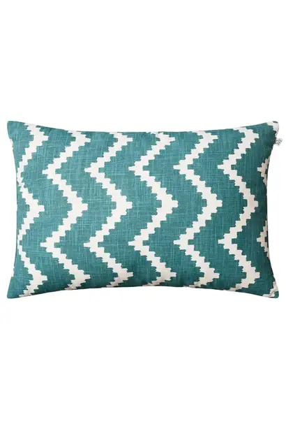 Coussin Outdoor Ikat Sema -  Heaven Blue  & Off White 40x60cm