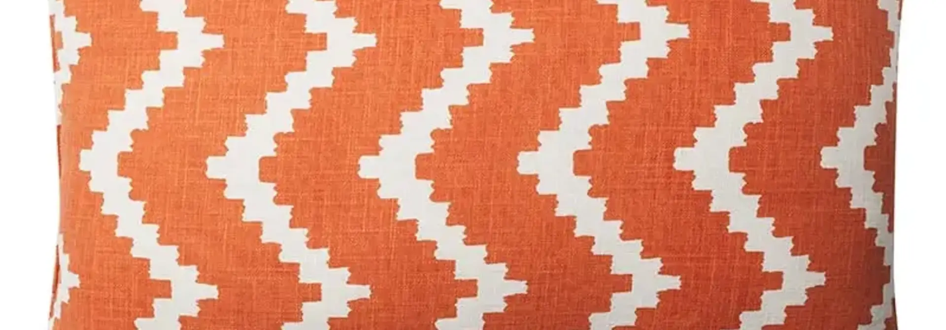 Coussin Outdoor Ikat Sema -  Apricot Orange  & Off White 40x60cm