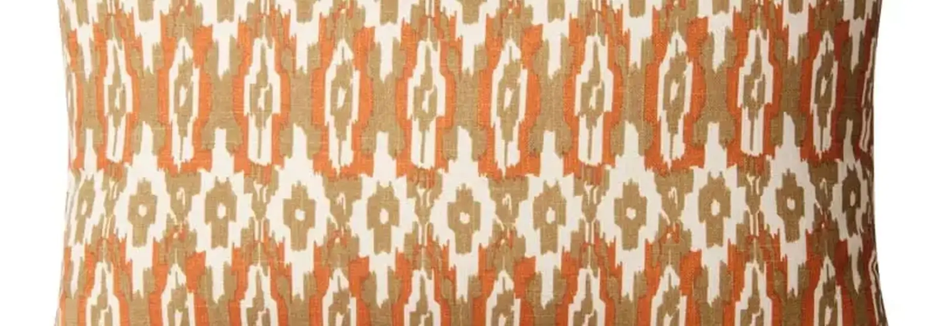Coussin Outdoor Ikat Delhi Beige  & Apricot Orange 40x60cm