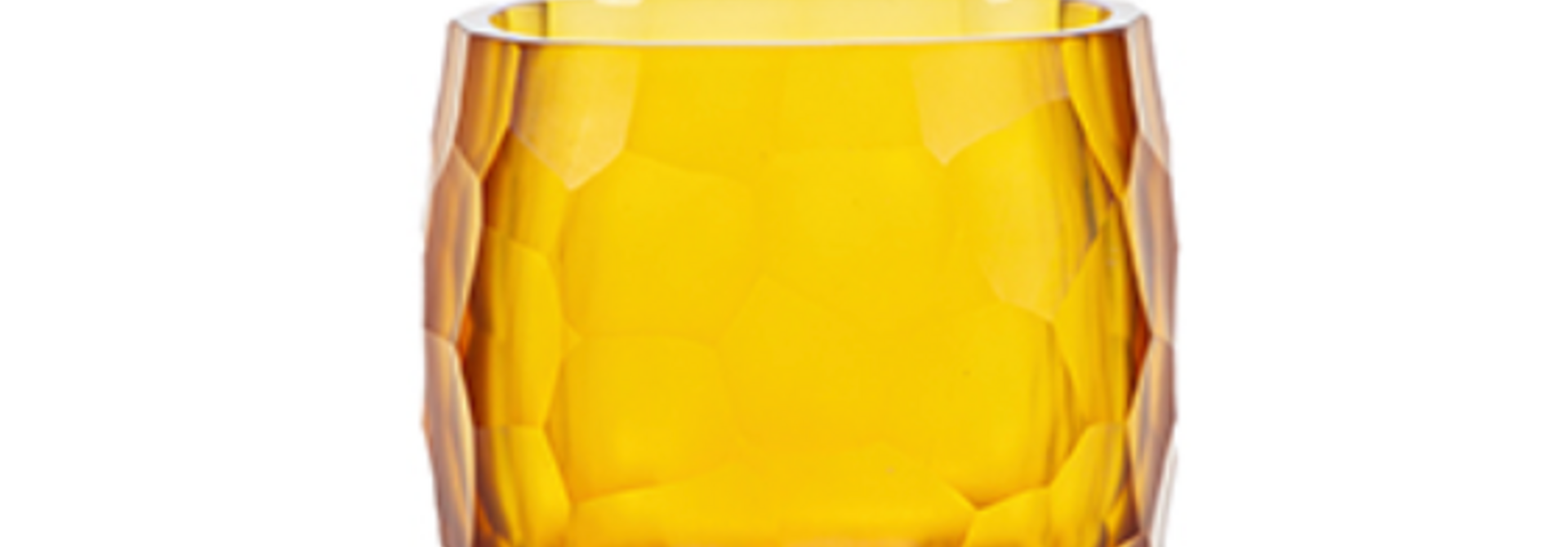 Tealight Holder Yava Hand-Blown Glass Clear Gold