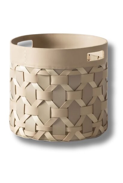 Basket Palù Leather High ⌀40x45cm