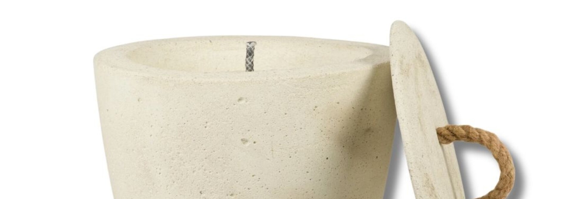 Bougie Urban Outdoor Ecru Neutral avec Couvercle XL