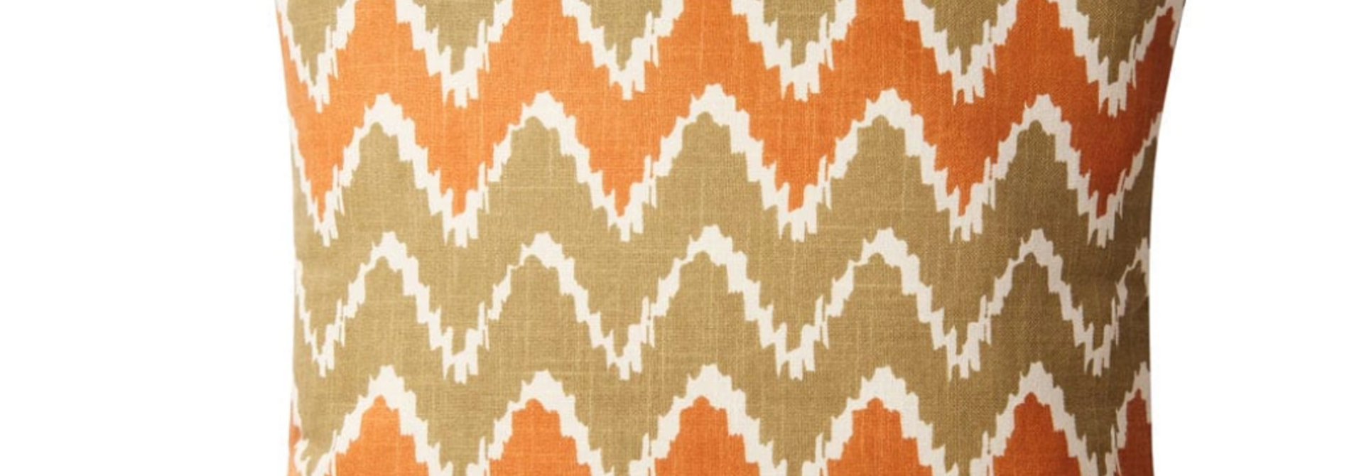 Coussin Outdoor Ikat Bangalore Beige & Apricot Orange 40x60cm