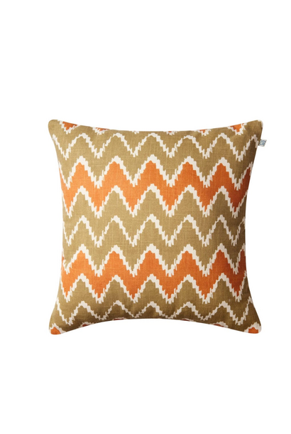 Coussin Outdoor Ikat Bangalore Beige  & Apricot Orange 40x60cm