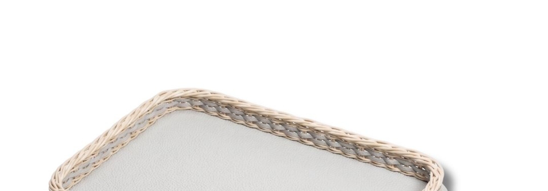 Orsay Rectangular Tray Rotin & Golf Light Grey - 33x21x6cm