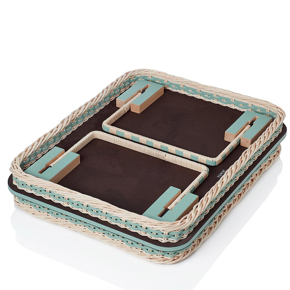 Reims Bed Tray Rotin Natural & Golf Sky-3