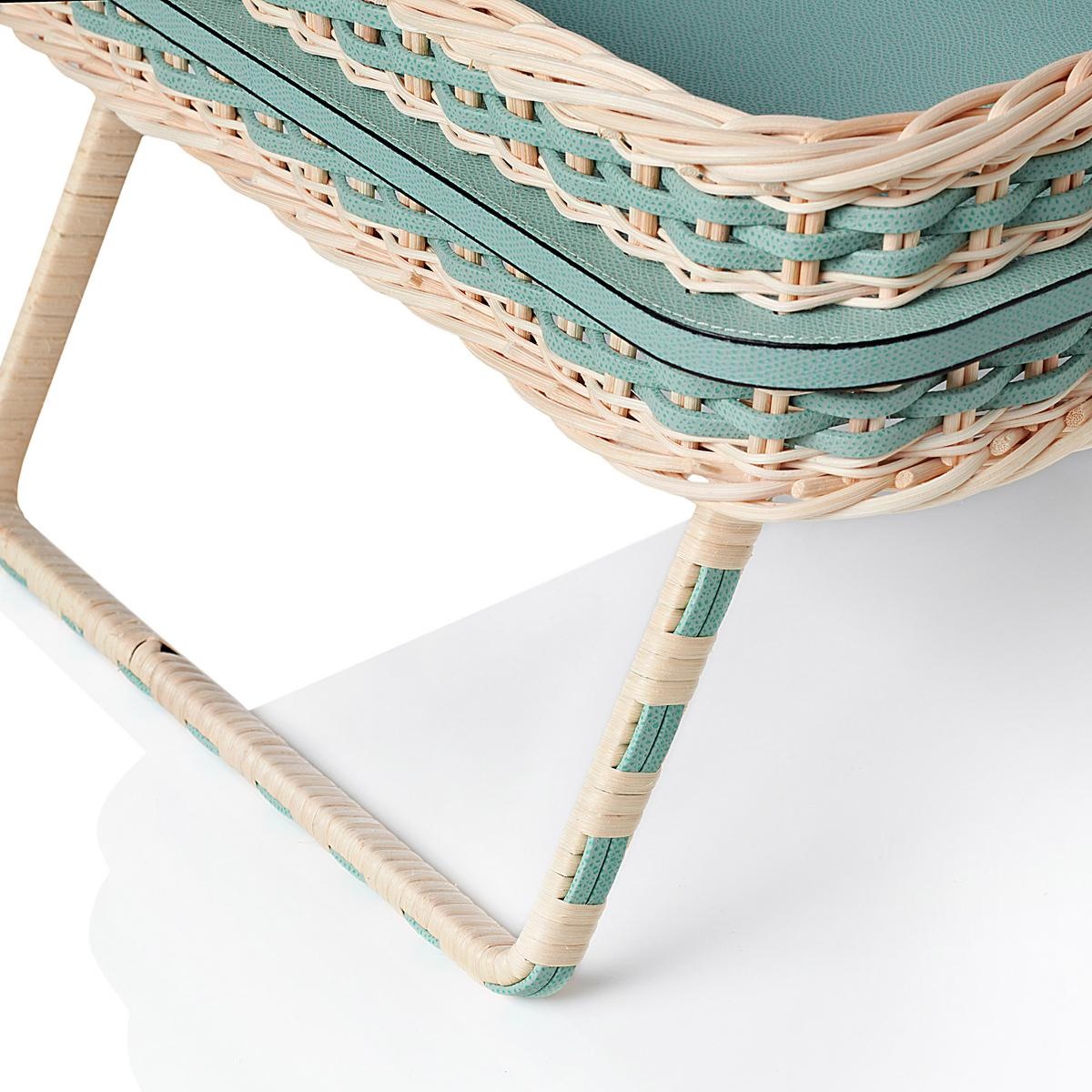 Reims Bed Tray Rotin Natural & Golf Sky-2