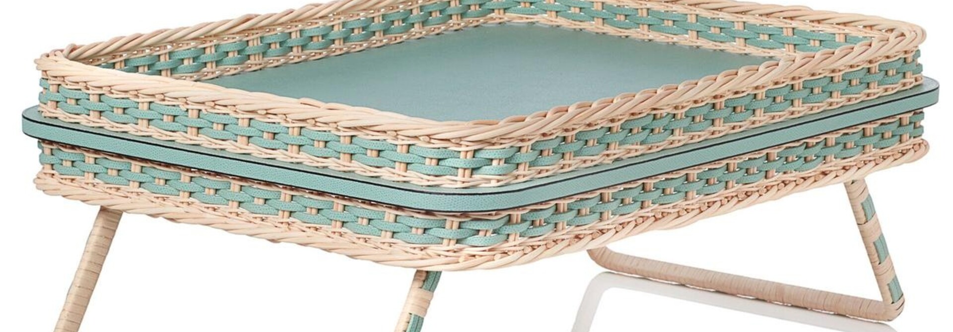 Reims Bed Tray Rotin Natural & Golf Sky