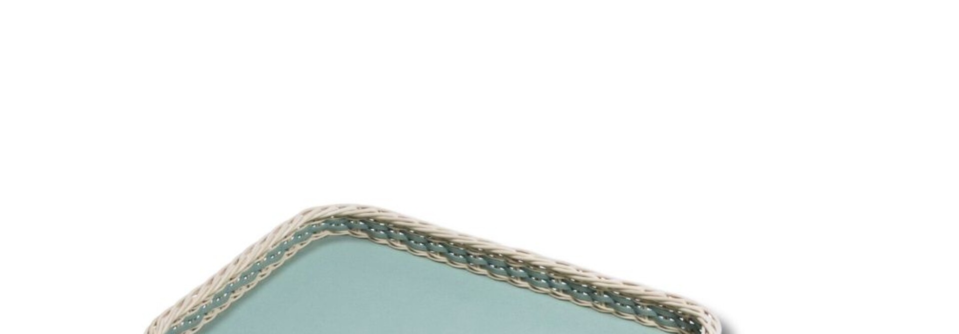 Orsay Rectangular Tray Rotin & Golf Sky - 33x21x6cm