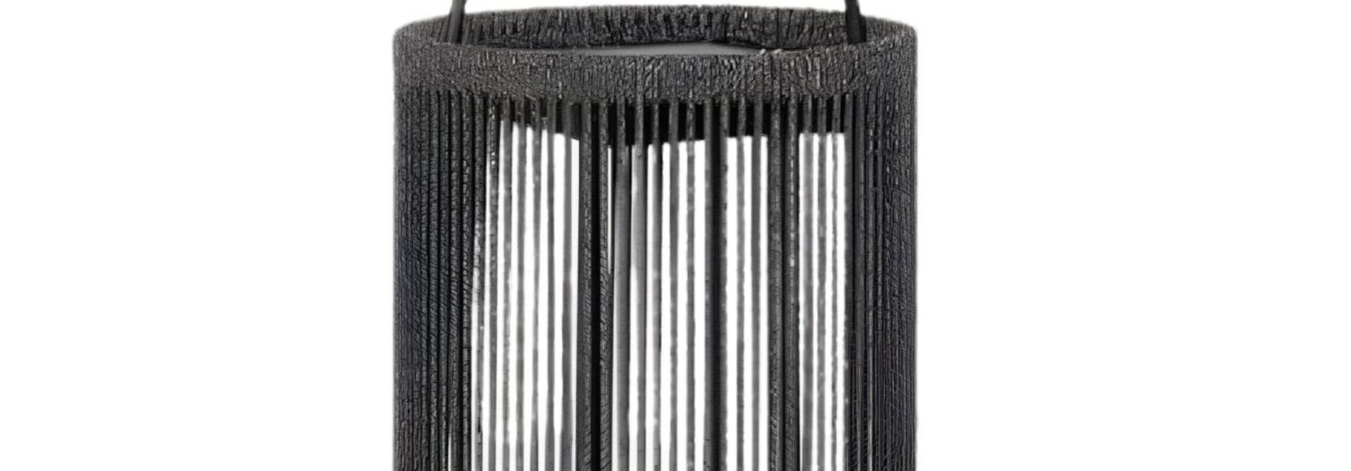 Rop&Strip Solar Lantern Black & Granite 65cm
