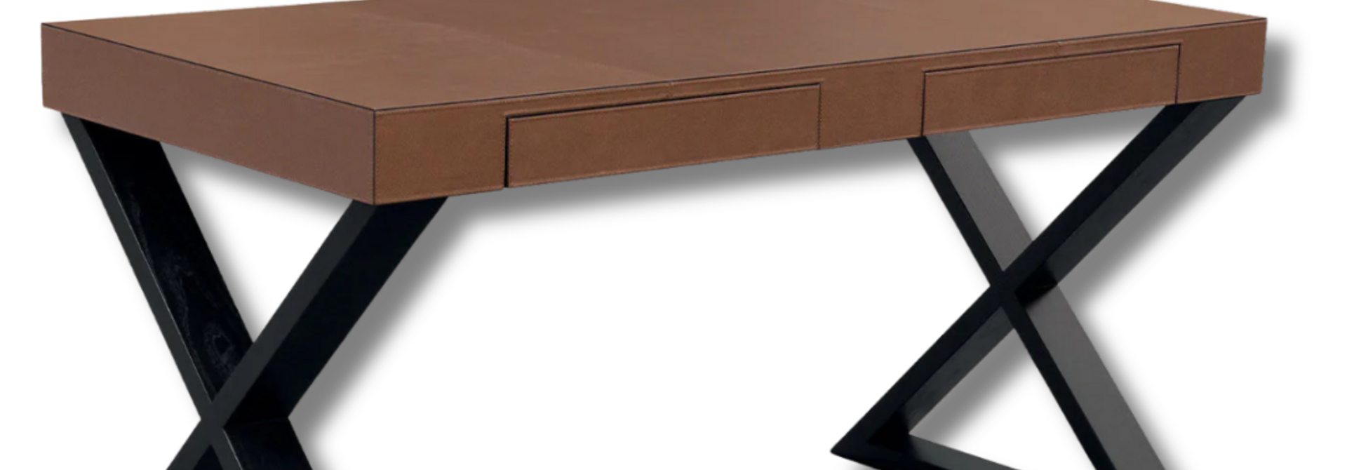 Giobagnara XX Desk Wengé & Golf Rust Leather