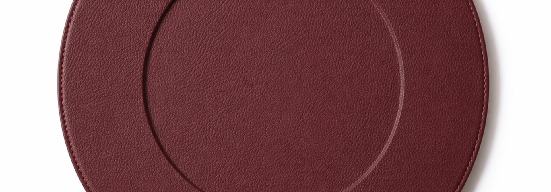 Poltrona Frau Round Charger Plate Brossura Leather Ø35cm