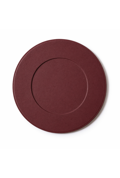 Poltrona Frau Round Charger Plate Brossura Leather Ø35cm