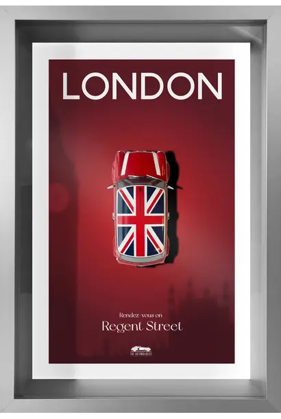 Cadre Mini Cooper Londres 40 x 60cm