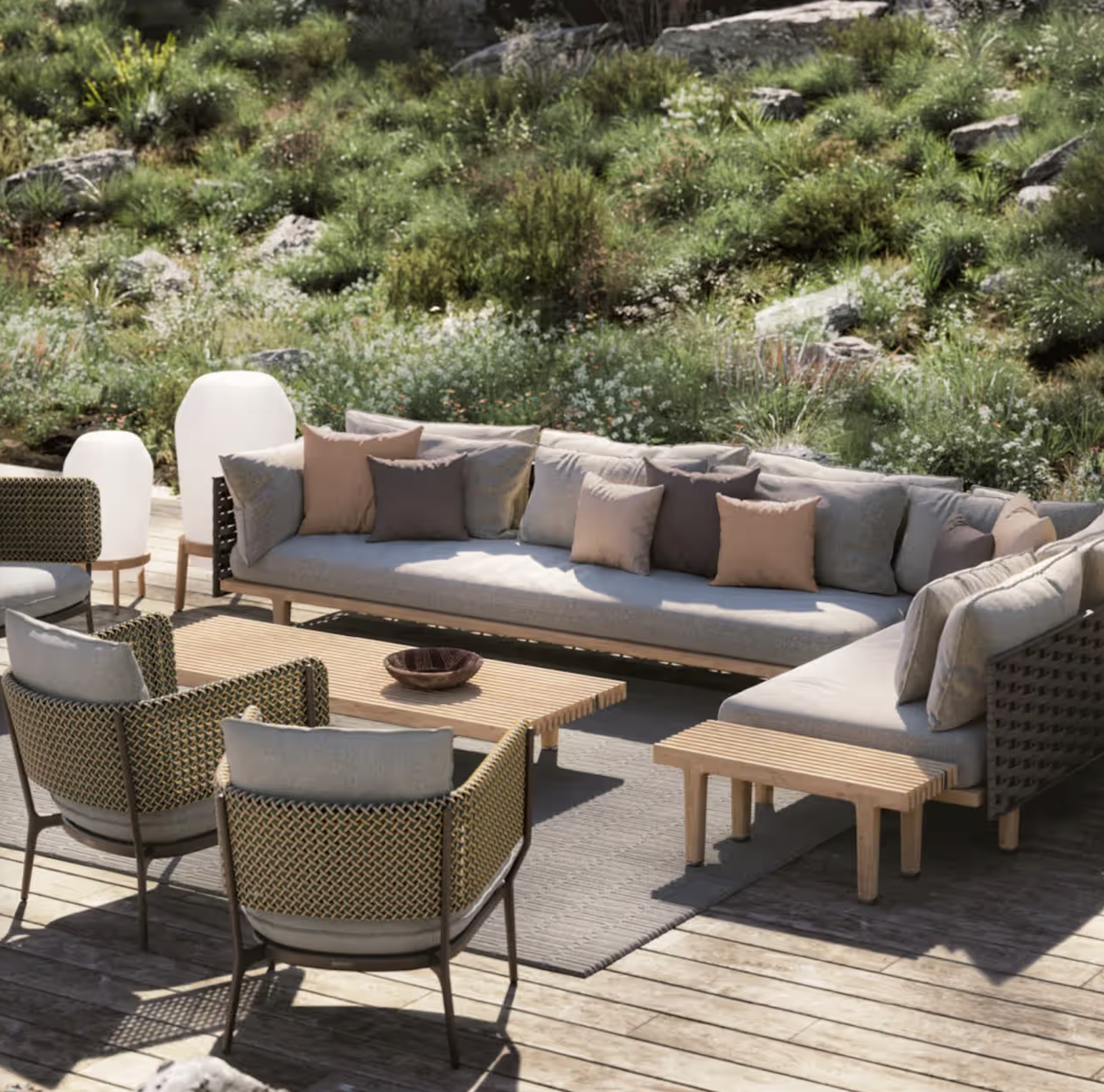 Bellmonde Lounge Chair tissu Glan Drift 82x81x73cm-3